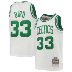 White Larry Bird Boston Celtics Youth 1985-86 Hardwood Classics Swingman Throwback Jersey | NBA