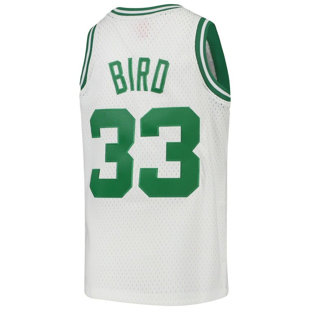 White Larry Bird Boston Celtics Youth 1985-86 Hardwood Classics Swingman Throwback Jersey | NBA