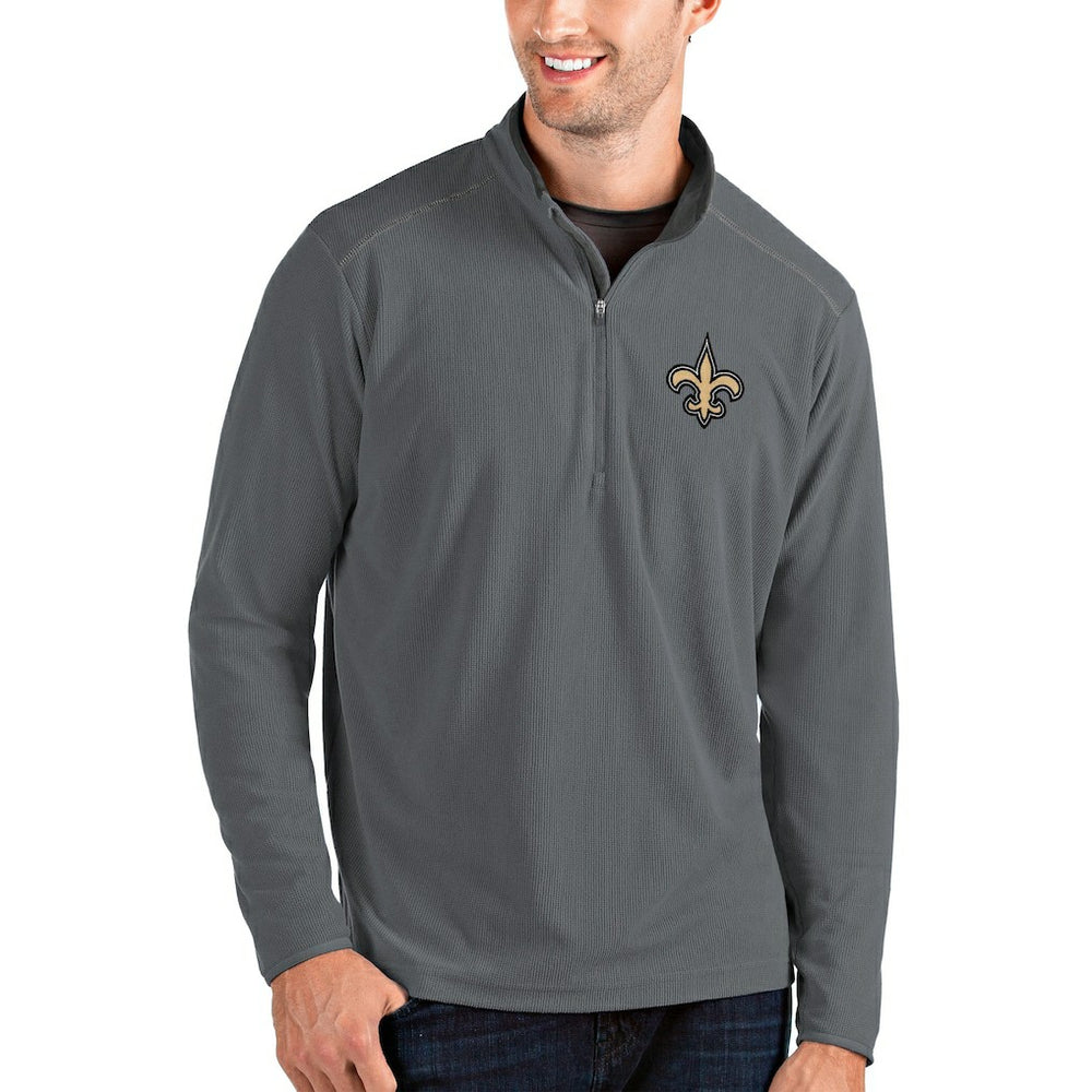 New Orleans Saints Antigua Glacier Quarter-Zip Pullover Jacket | NFL Outlet
