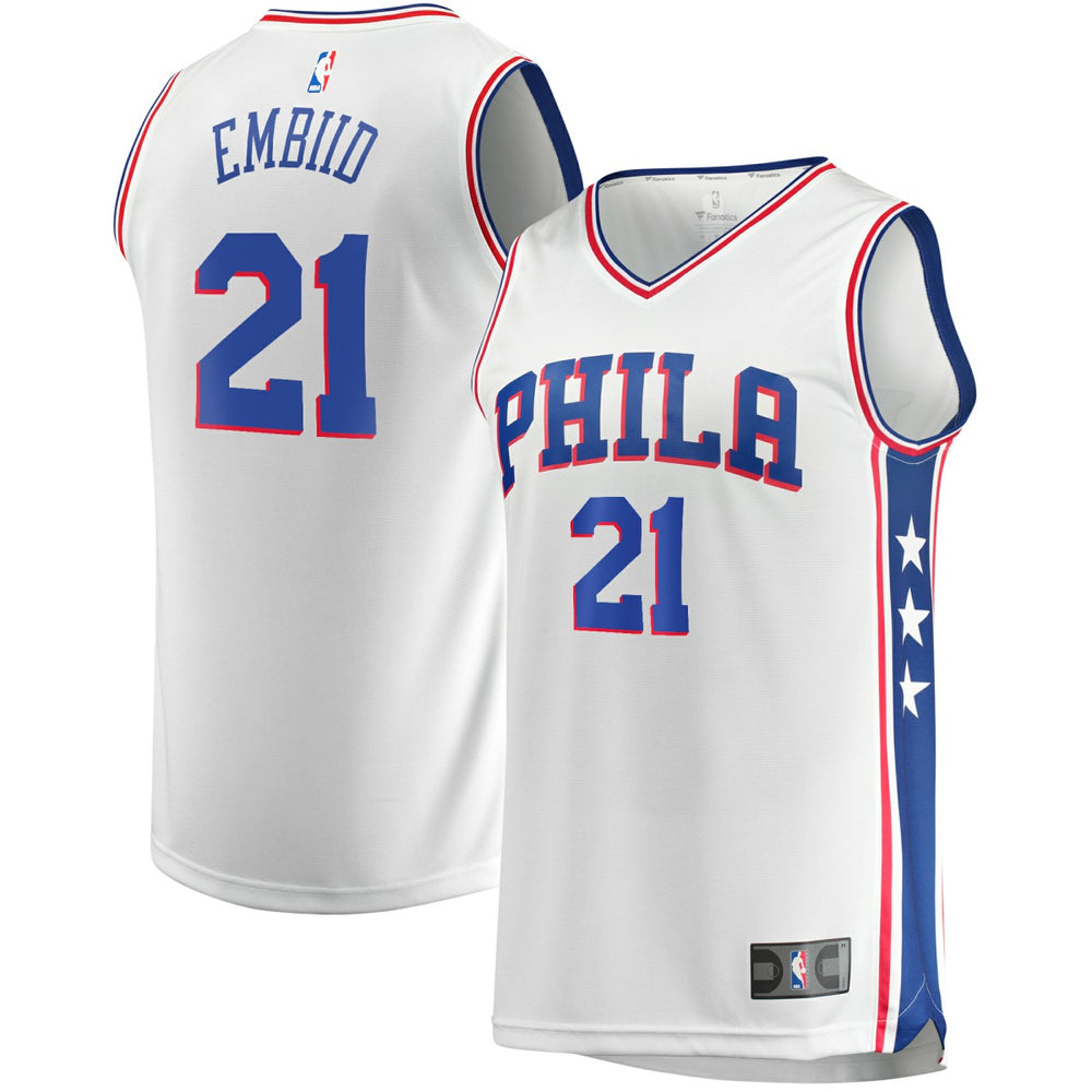 White Joel Embiid Philadelphia 76ers Replica Jersey | NBA