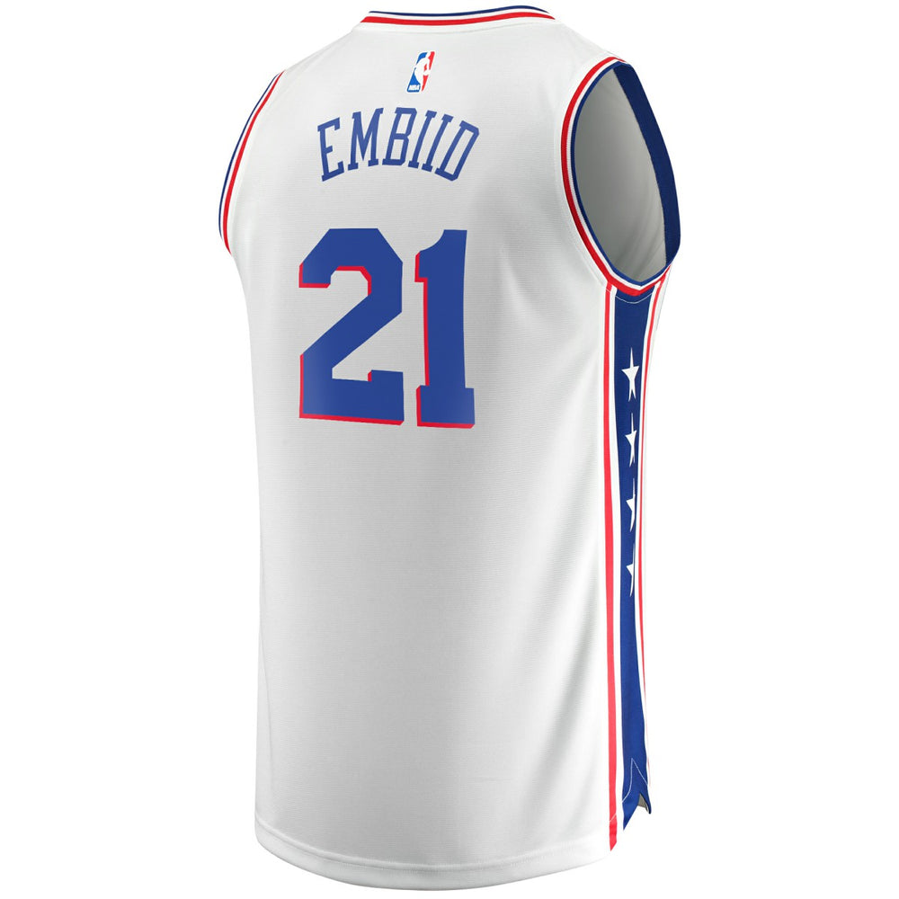 White Joel Embiid Philadelphia 76ers Replica Jersey | NBA