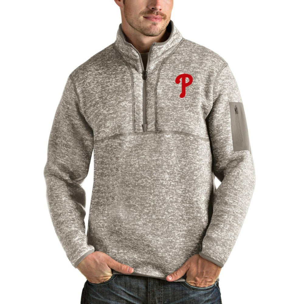 Philadelphia Phillies Antigua Fortune Quarter-Zip Pullover Jacket - MLB Jackets