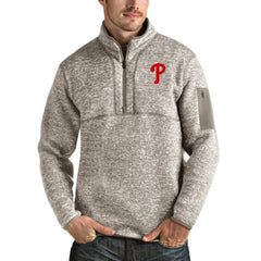 Philadelphia Phillies Antigua Fortune Quarter-Zip Pullover Jacket - MLB Jackets
