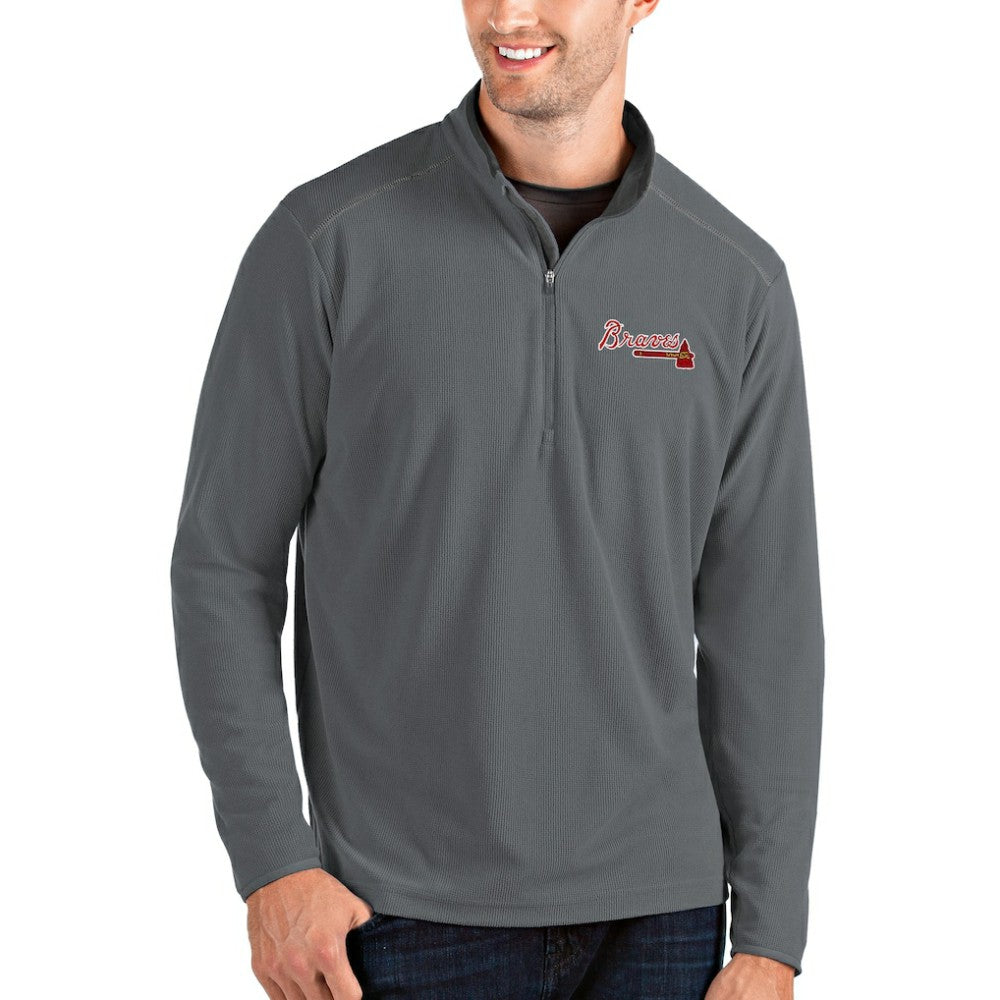 Atlanta Braves Antigua Glacier Quarter-Zip Pullover Jacket - MLB Jackets