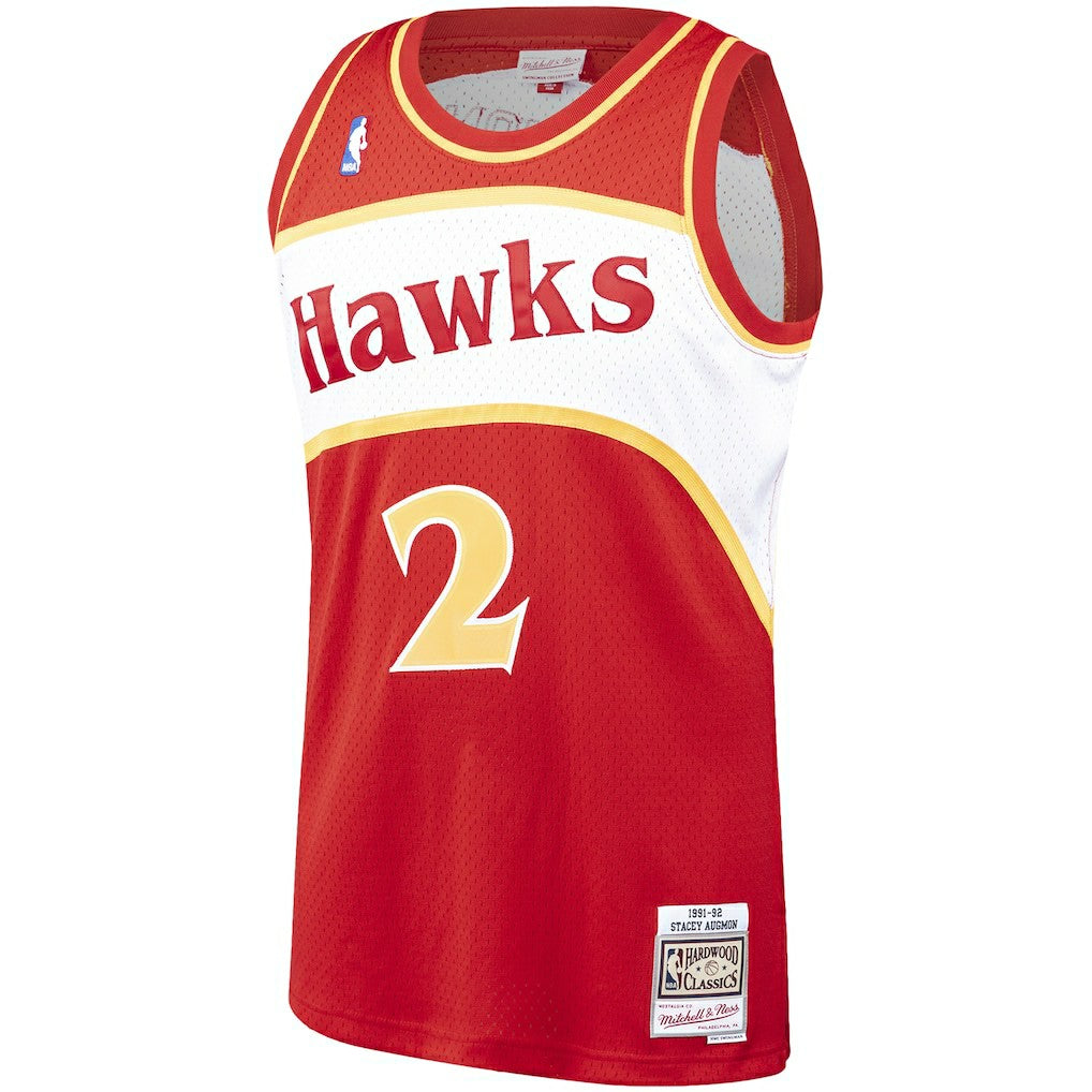 Red Stacey Augmon Atlanta Hawks 1991/92 Hardwood Classics Swingman Jersey | NBA