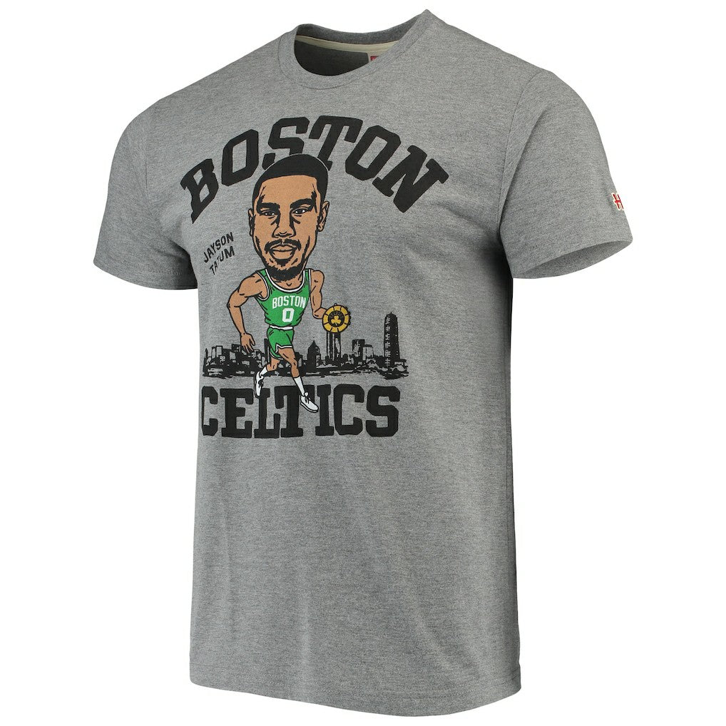 Gray Jayson Tatum Boston Celtics Caricature Tri-Blend T-Shirt | NBA