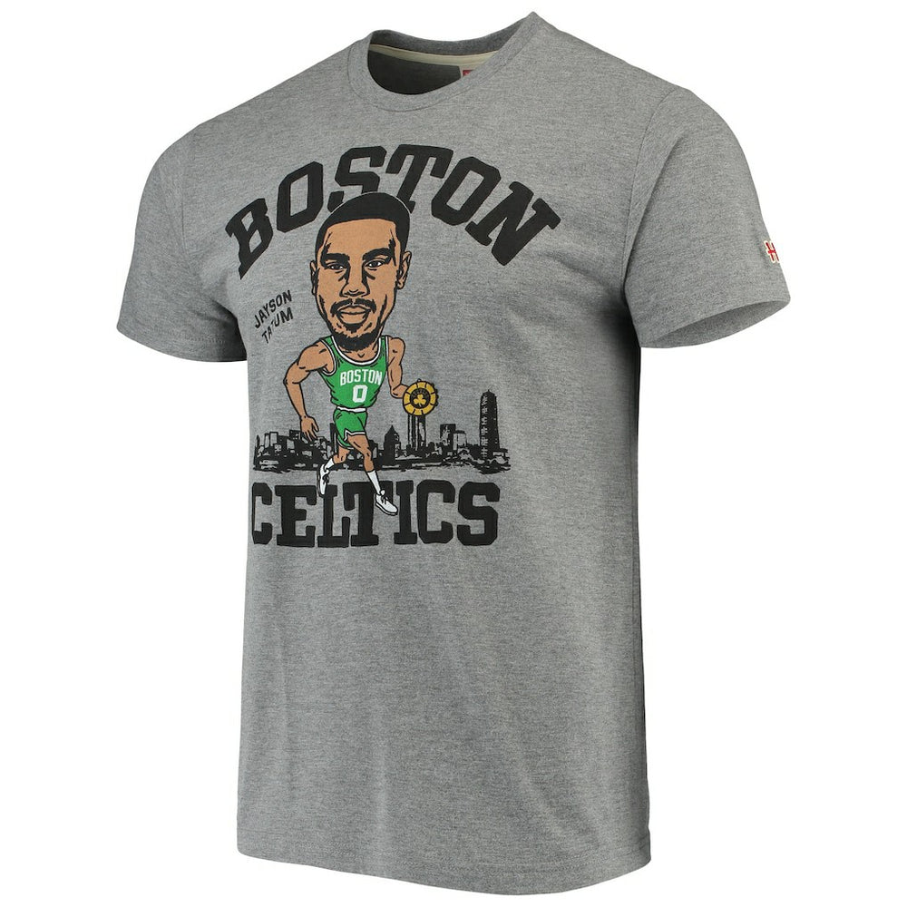 Gray Jayson Tatum Boston Celtics Caricature Tri-Blend T-Shirt | NBA