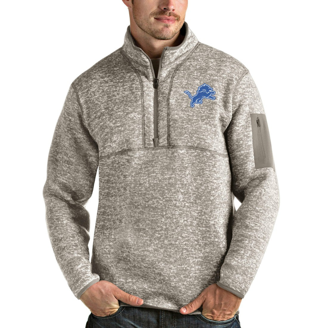 Detroit Lions Antigua Fortune Quarter-Zip Pullover Jacket | NFL Sale
