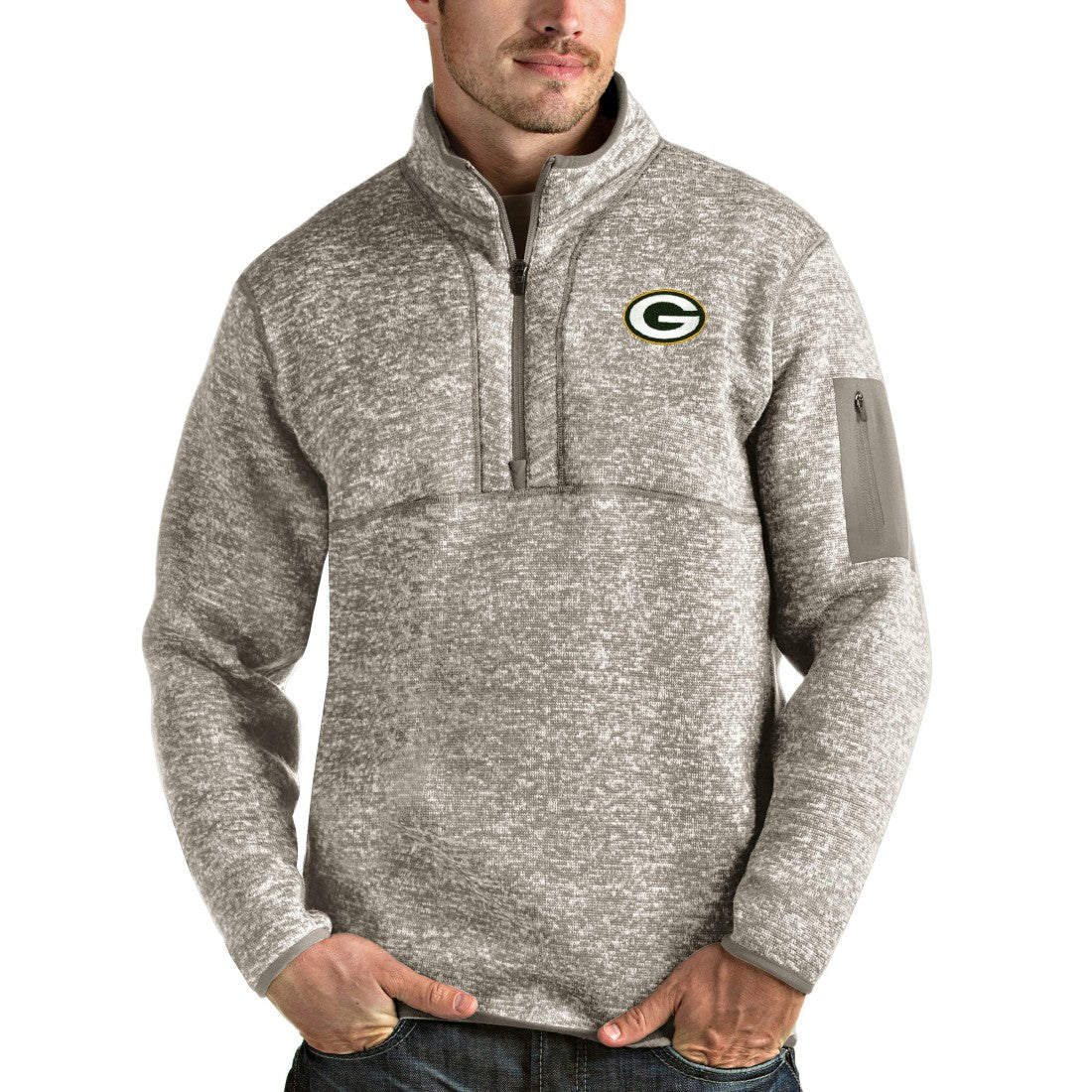 Green Bay Packers Antigua Fortune Quarter-Zip Pullover Jacket | NFL Sale