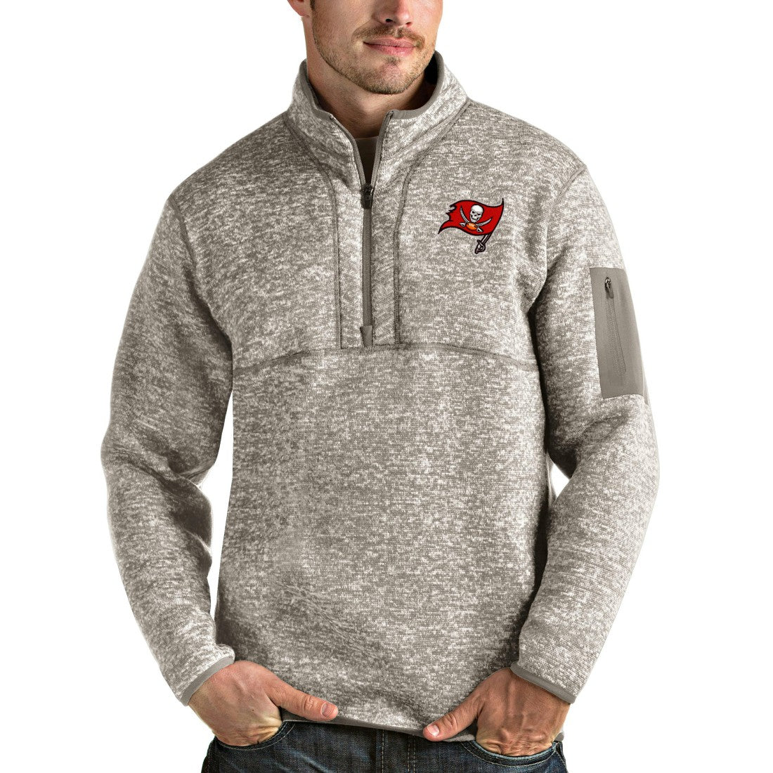 Tampa Bay Buccaneers Antigua Fortune Quarter-Zip Pullover Jacket | NFL Online
