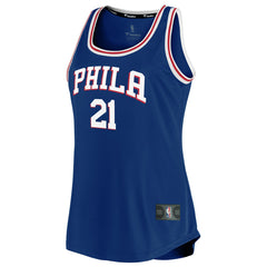 Royal Joel Embiid Philadelphia 76ers Women's Fast Break Team Tank Jersey | NBA