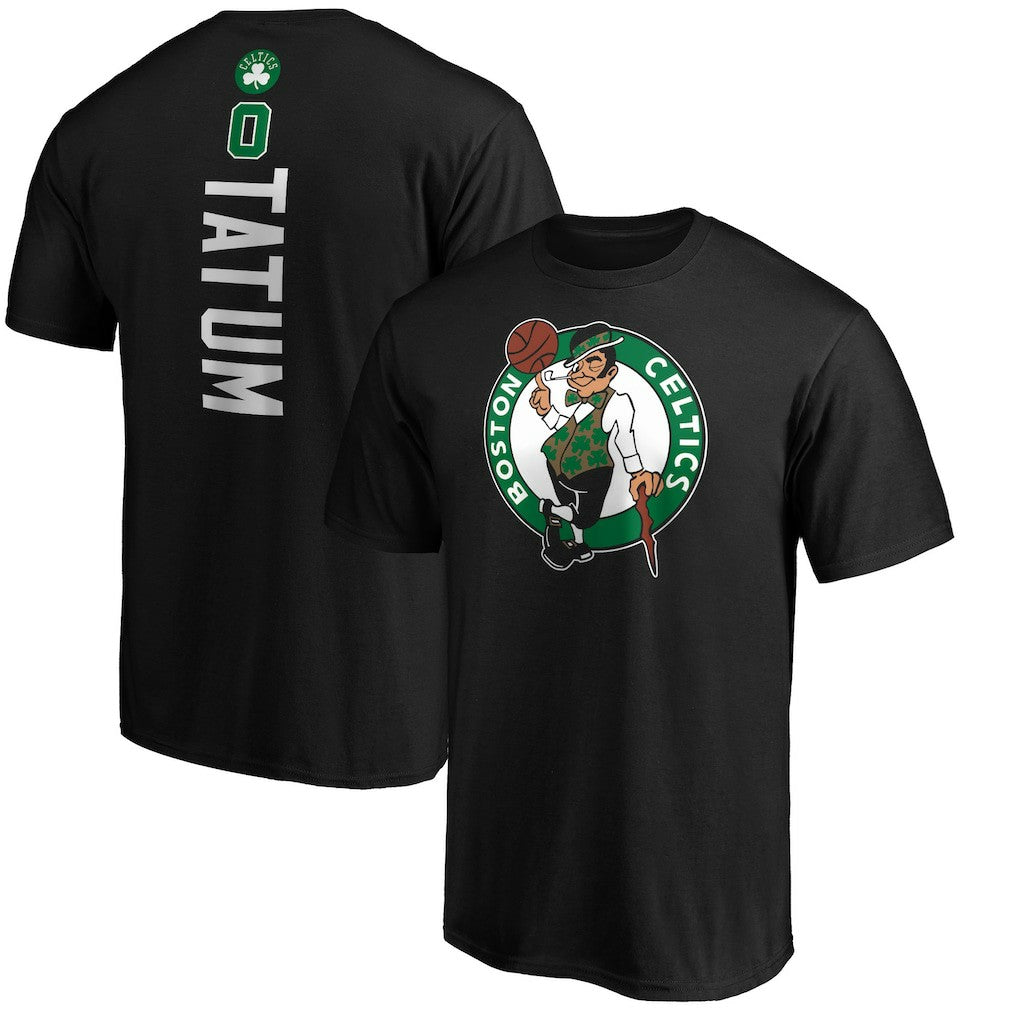 Black Jayson Tatum Boston Celtics Team Playmaker Name & Number T-Shirt | NBA