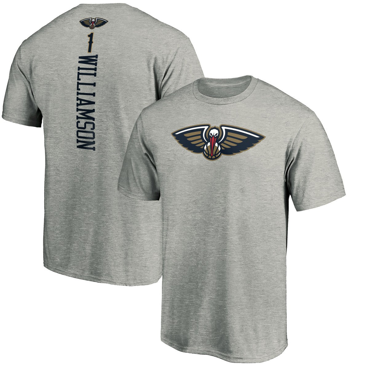Heathered Gray Zion Williamson New Orleans Pelicans Playmaker Name & Number Team T-Shirt | NBA