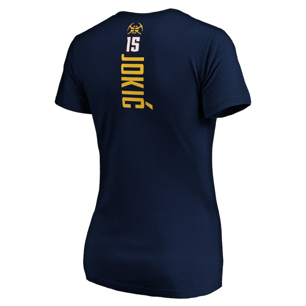 Navy Nikola Jokic Denver Nuggets Women's Playmaker Name & Number V-Neck T-Shirt sale | NBA