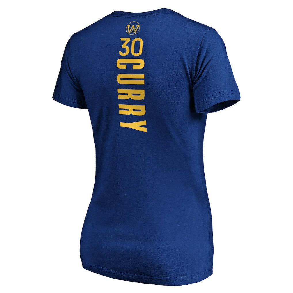 Royal Stephen Curry Golden State Warriors Women's Playmaker Name & Number V-Neck T-Shirt sale | NBA