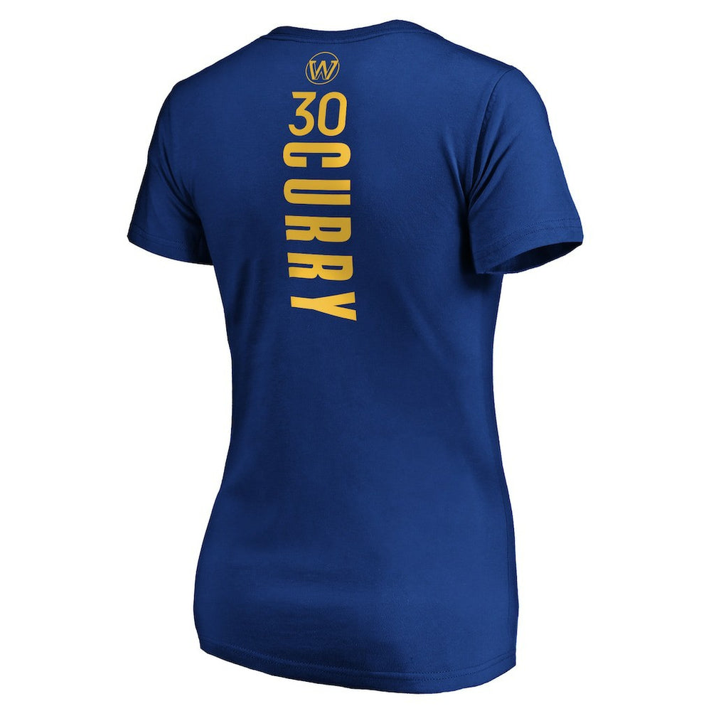 Royal Stephen Curry Golden State Warriors Women's Playmaker Name & Number V-Neck T-Shirt sale | NBA