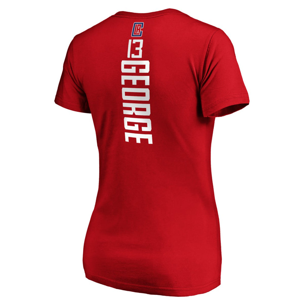 Red Paul George LA Clippers Women's Playmaker Name & Number V-Neck T-Shirt | NBA
