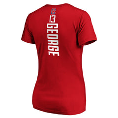 Red Paul George LA Clippers Women's Playmaker Name & Number V-Neck T-Shirt | NBA