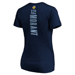 Navy Ja Morant Memphis Grizzlies Women's Playmaker Name & Number V-Neck T-Shirt | NBA