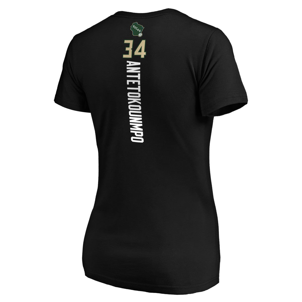 Black Giannis Antetokounmpo Milwaukee Bucks Women's Playmaker Name & Number V-Neck T-Shirt | NBA