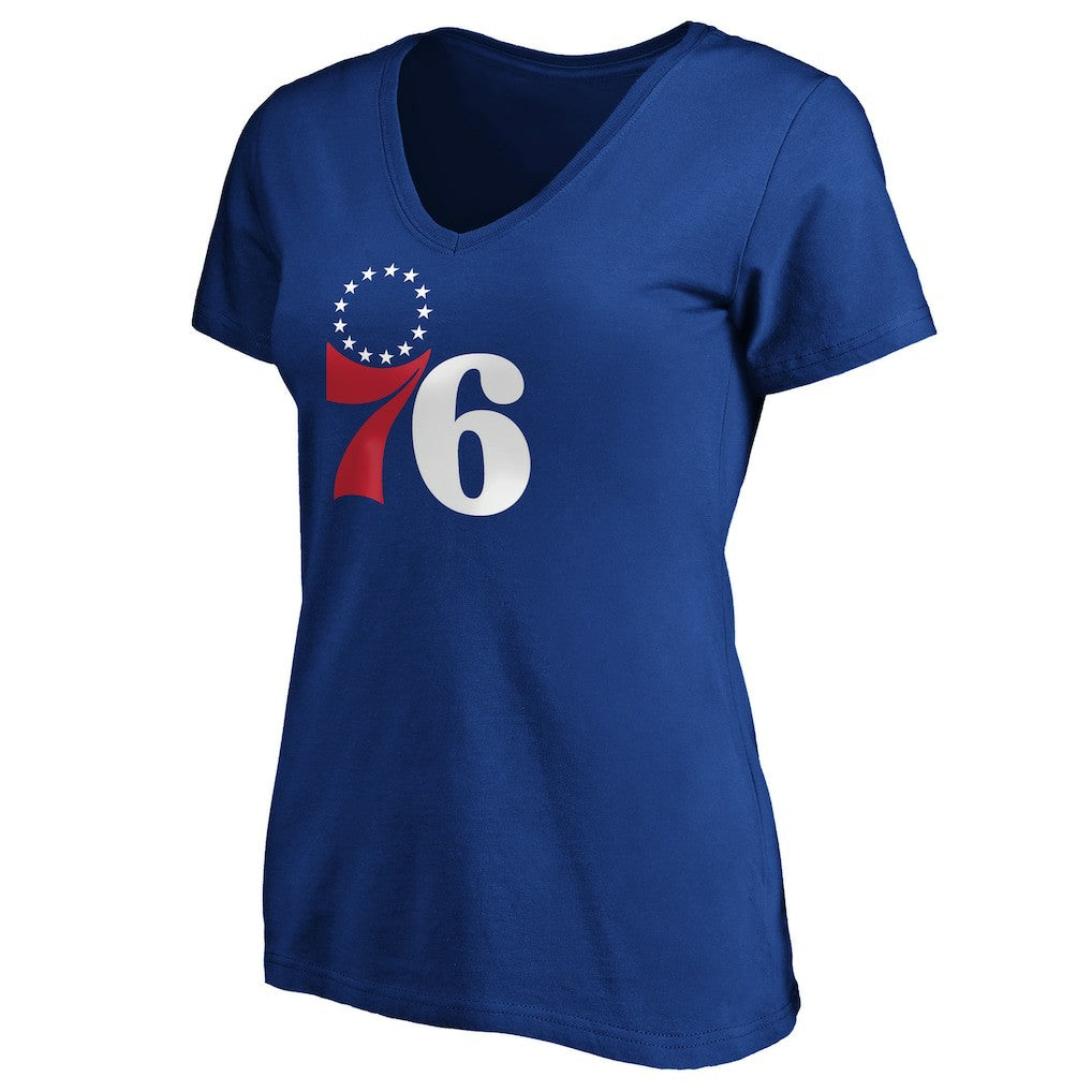 Royal Joel Embiid Philadelphia 76ers Women's Playmaker Name & Number V-Neck T-Shirt | NBA