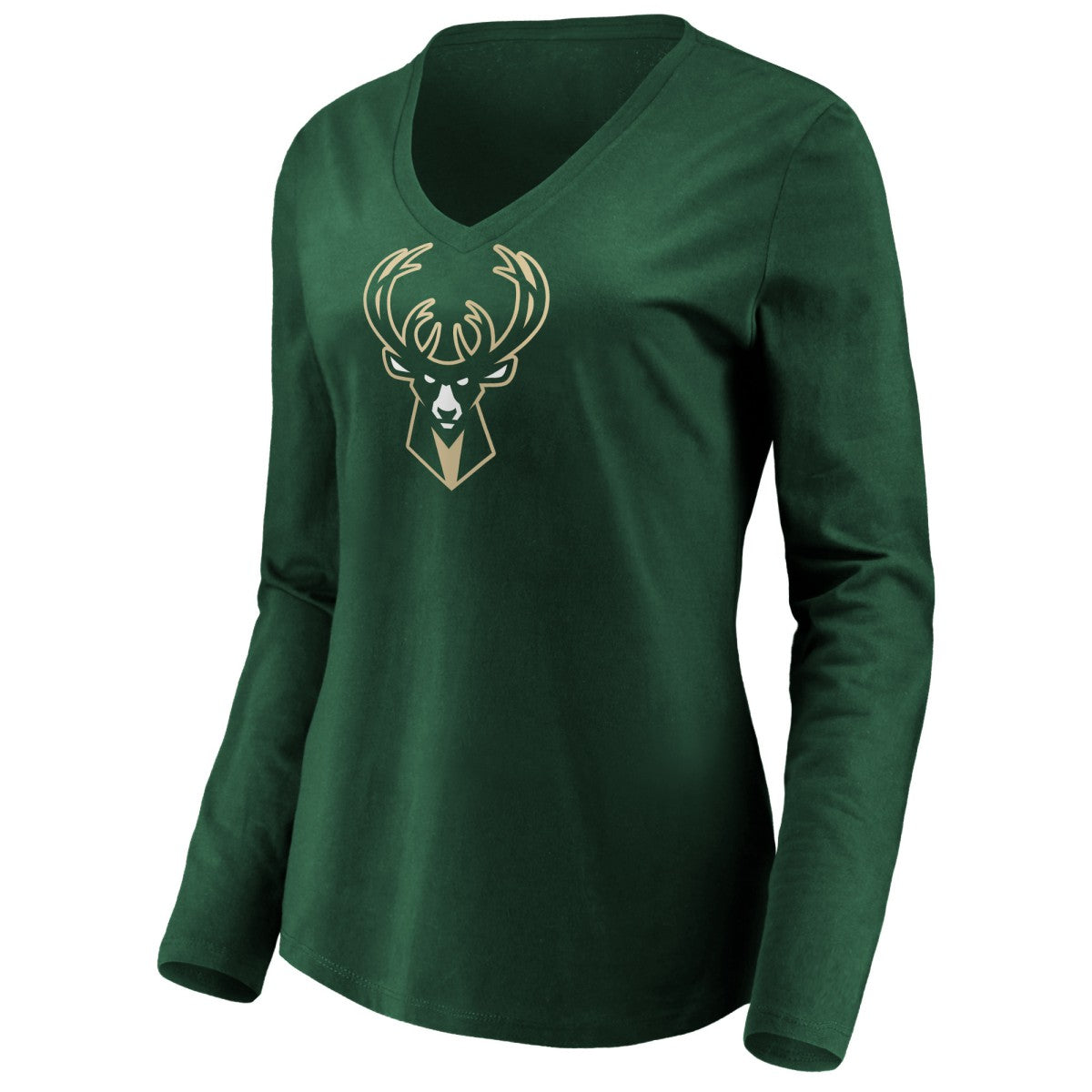 Green Giannis Antetokounmpo Milwaukee Bucks Women's Playmaker Name & Number Long Sleeve V-Neck T-Shirt | NBA
