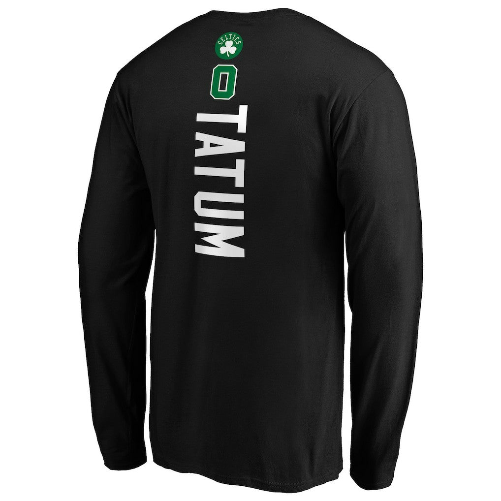 Black Jayson Tatum Boston Celtics Playmaker Name & Number Long Sleeve T-Shirt | NBA