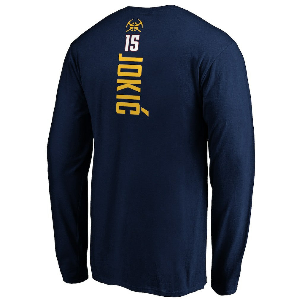 Navy Nikola Jokic Denver Nuggets Playmaker Name & Number Long Sleeve T-Shirt sale | NBA