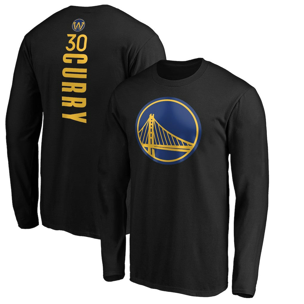 Black Stephen Curry Golden State Warriors Playmaker Name & Number Long Sleeve T-Shirt sale | NBA