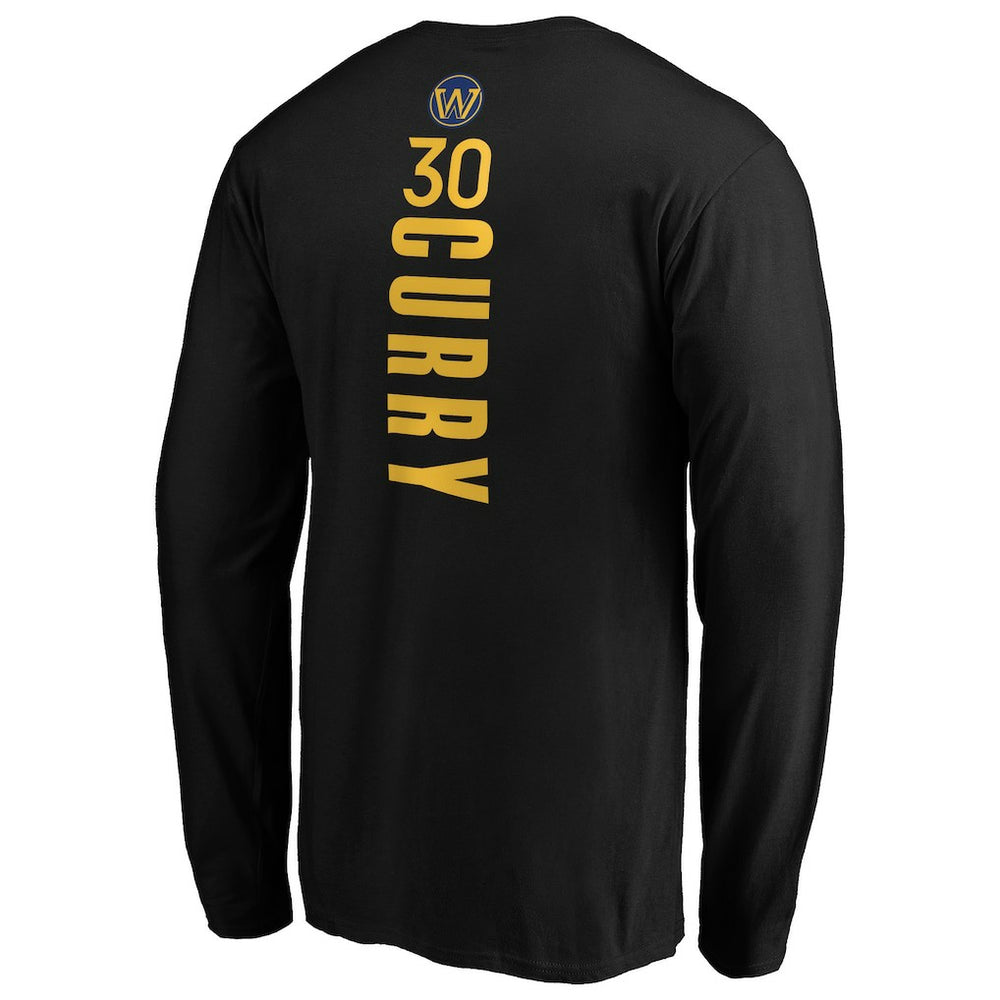 Black Stephen Curry Golden State Warriors Playmaker Name & Number Long Sleeve T-Shirt sale | NBA