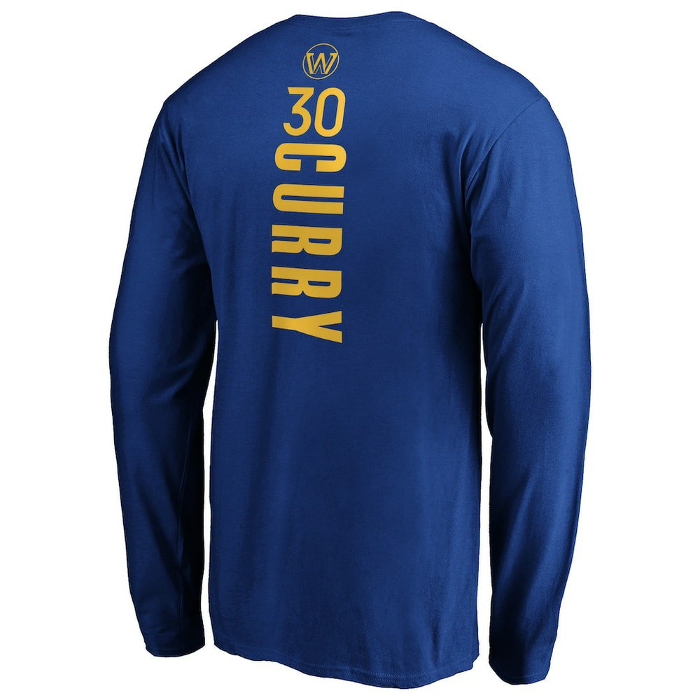 Royal Stephen Curry Golden State Warriors Playmaker Name & Number Long Sleeve T-Shirt sale | NBA