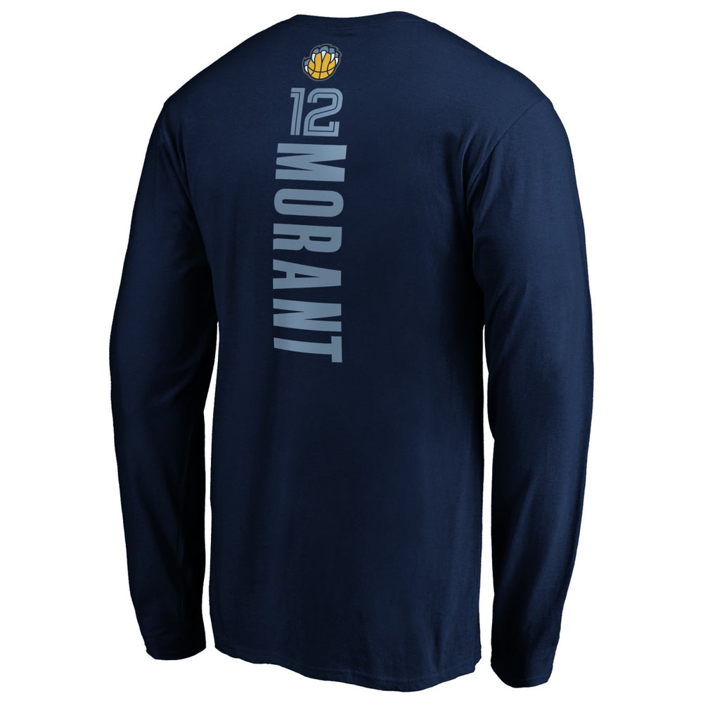 Navy Ja Morant Memphis Grizzlies Playmaker Name & Number Long Sleeve T-Shirt | NBA