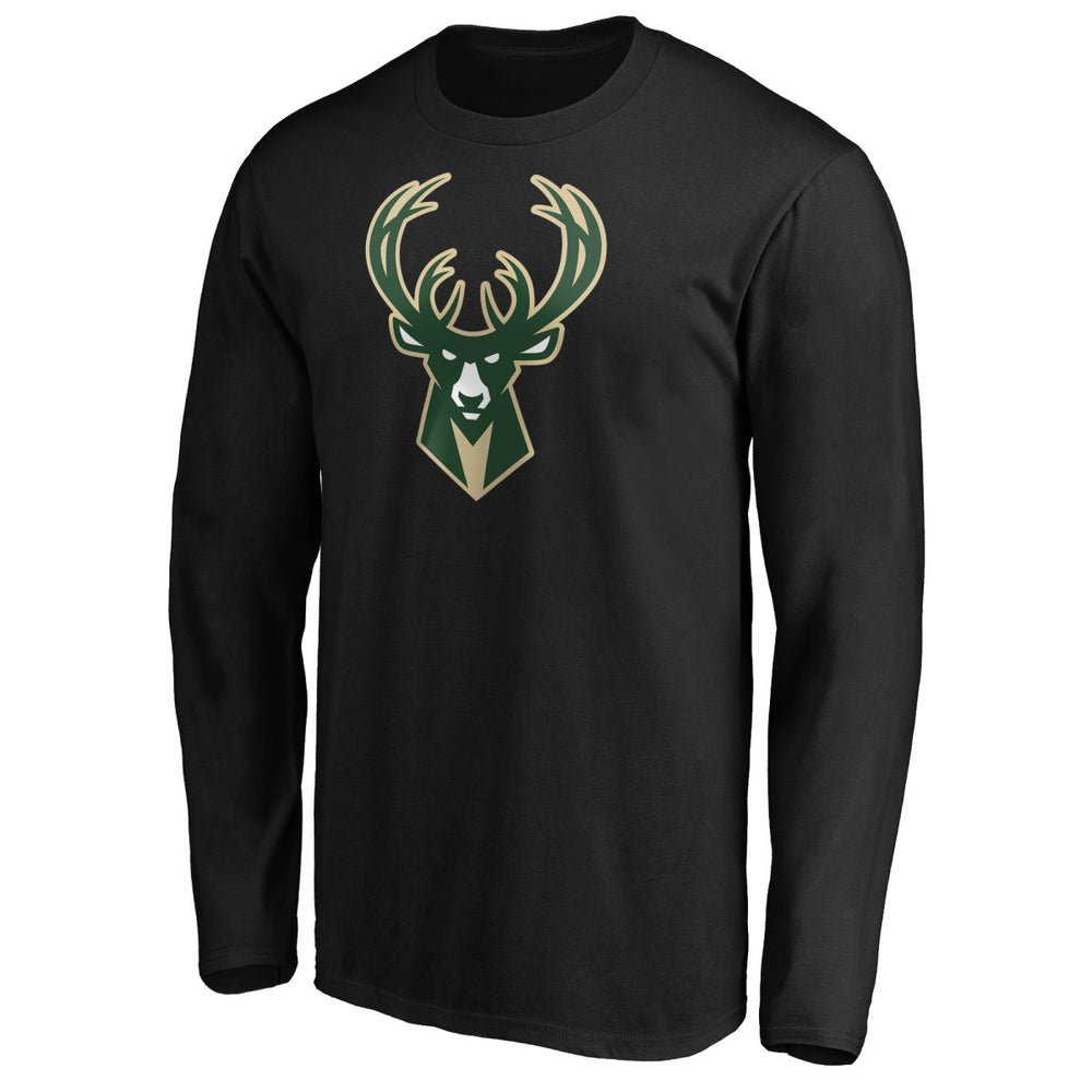 Black Giannis Antetokounmpo Milwaukee Bucks Playmaker Name & Number Long Sleeve T-Shirt | NBA