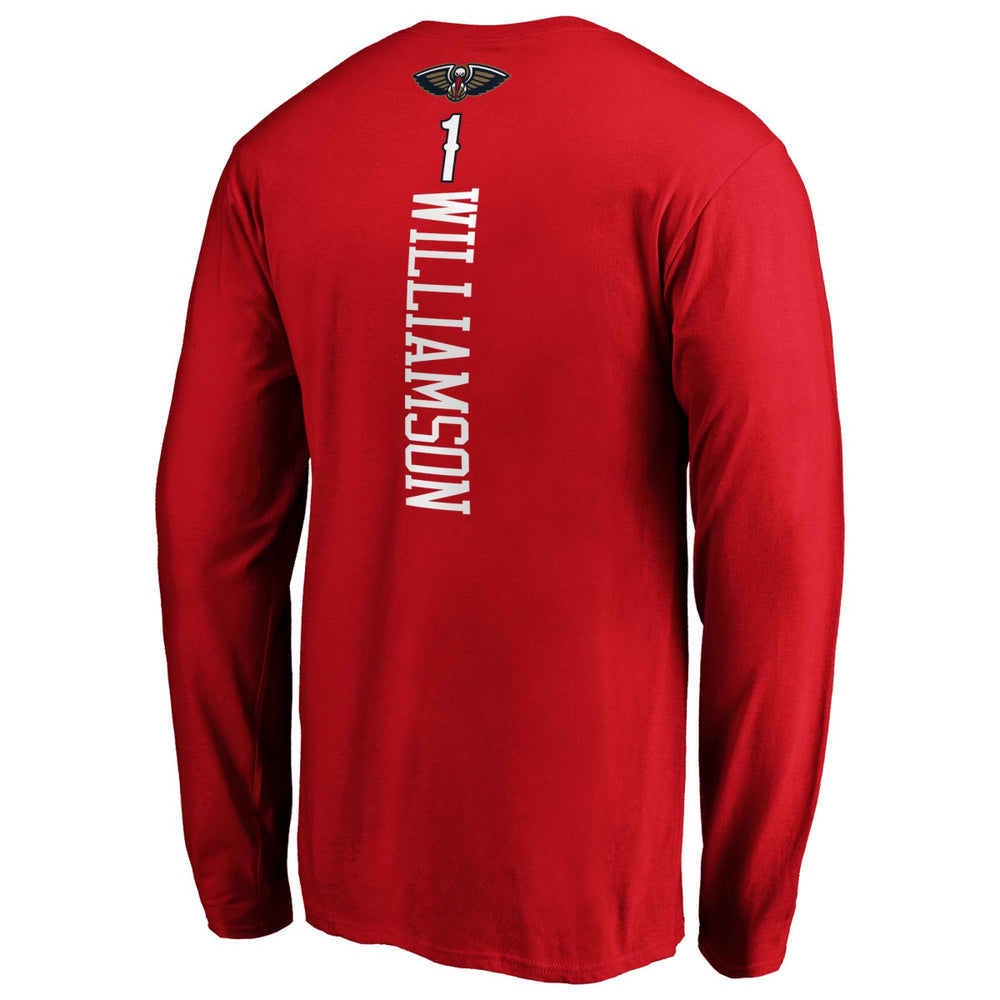 Red Zion Williamson New Orleans Pelicans Playmaker Name & Number Long Sleeve T-Shirt | NBA