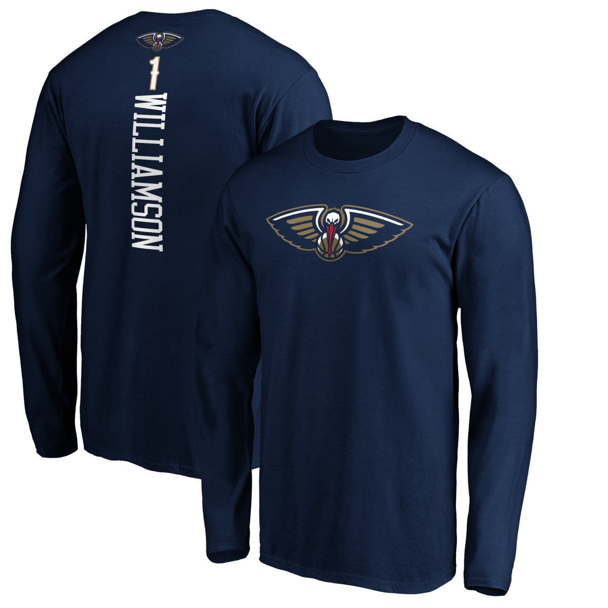 Navy Zion Williamson New Orleans Pelicans Playmaker Name & Number Long Sleeve T-Shirt | NBA