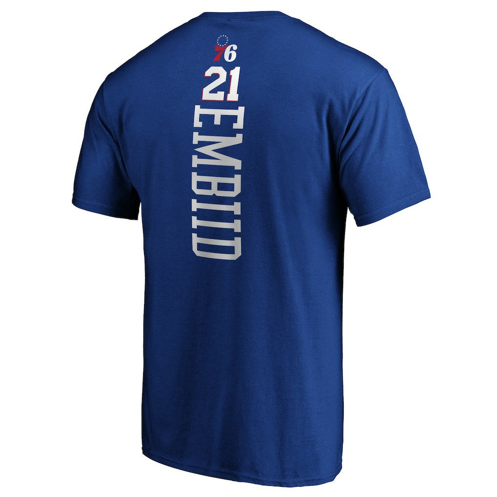 Royal Joel Embiid Philadelphia 76ers Playmaker Name & Number T-Shirt | NBA