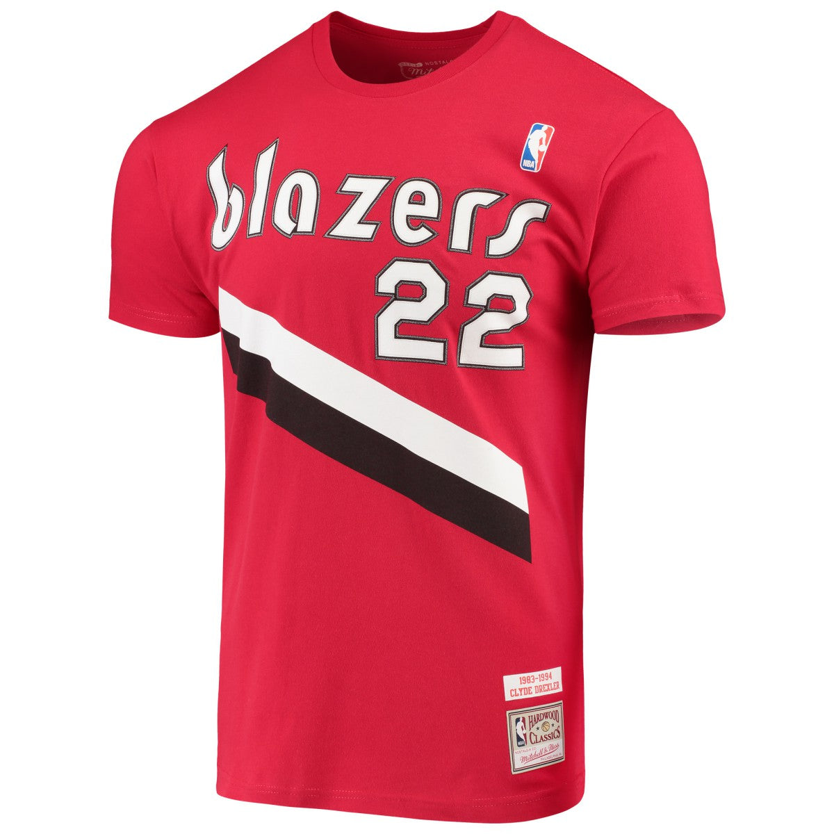 Red Clyde Drexler Portland Trail Blazers Hardwood Classics Player Name & Number T-Shirt | NBA
