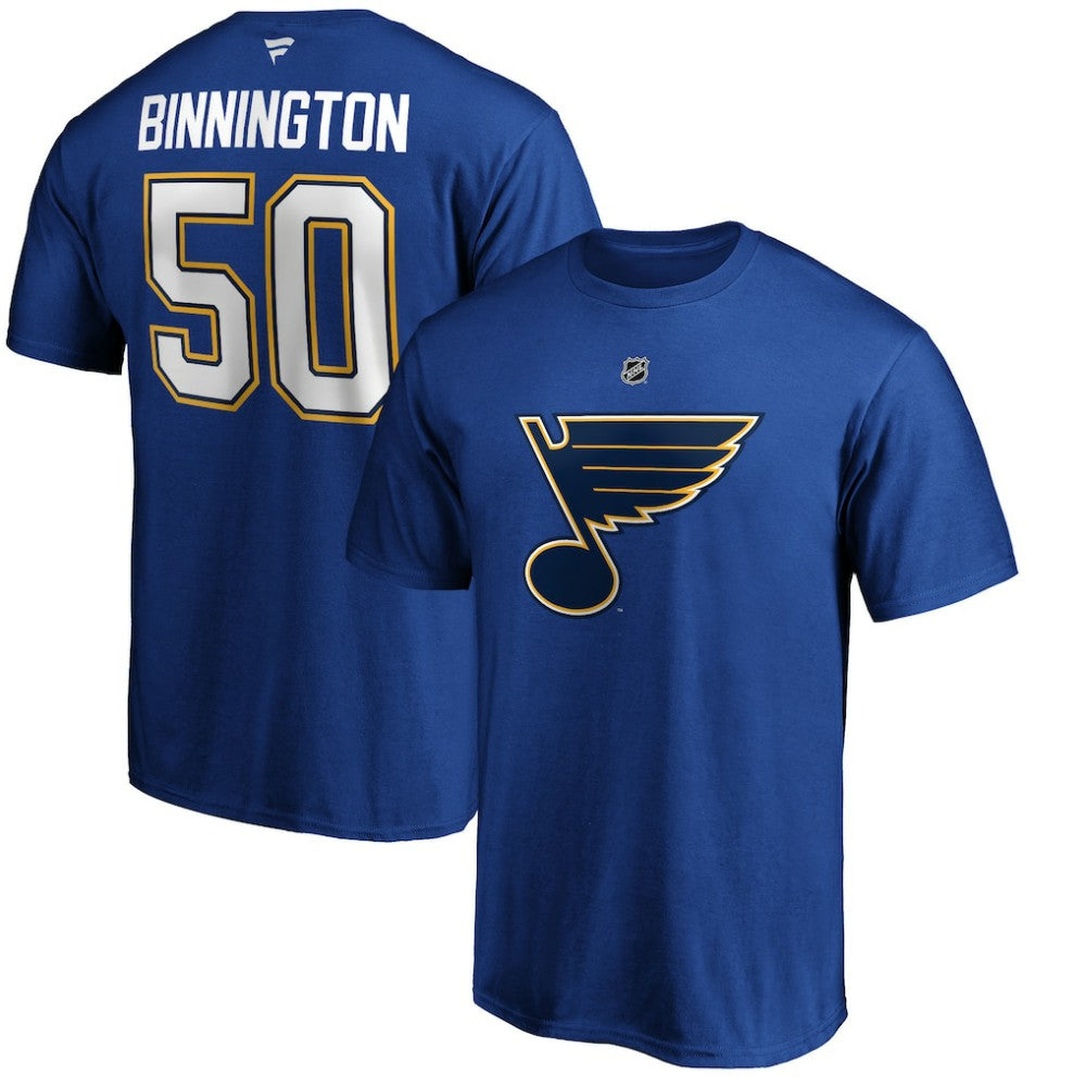 Jordan Binnington St. Louis Blues Fanatics Authentic Stack Player Name & Number T-Shirt -  NHL T-shirts