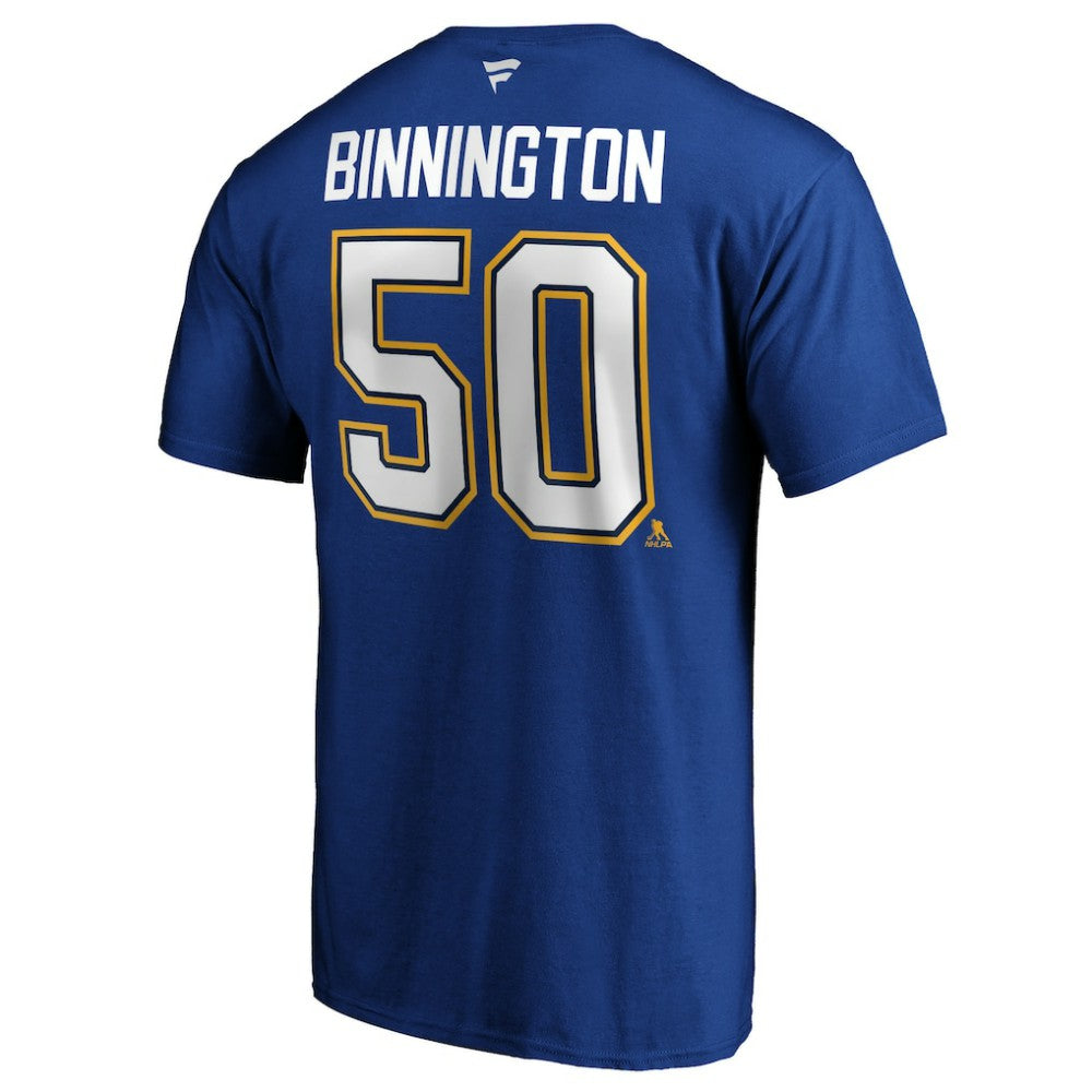 Jordan Binnington St. Louis Blues Fanatics Authentic Stack Player Name & Number T-Shirt -  NHL T-shirts