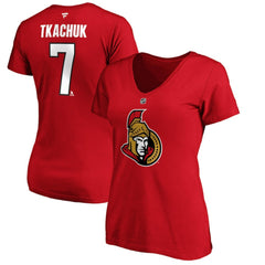 Brady Tkachuk Ottawa Senators Fanatics Women's Authentic Stack Name & Number V-Neck T-Shirt -  NHL T-shirts