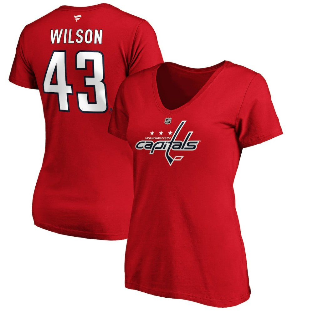 Tom Wilson Washington Capitals Fanatics Women's Authentic Stack Name & Number V-Neck T-Shirt -  NHL T-shirts