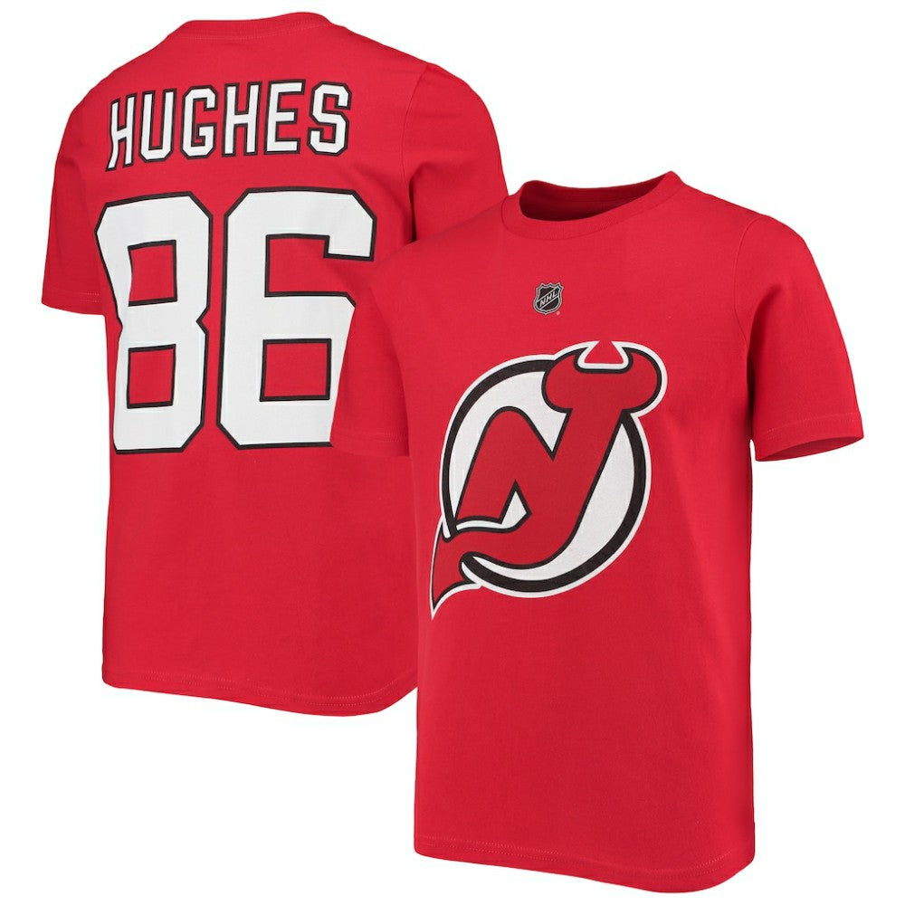 Jack Hughes New Jersey Devils Youth Player Name & Number T-Shirt -  NHL T-shirts