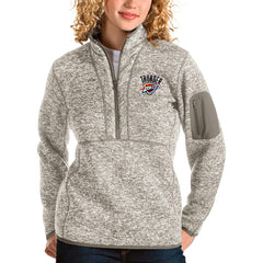 Natural Oklahoma City Thunder Antigua Women's Fortune Quarter-Zip Pullover Jacket | NBA