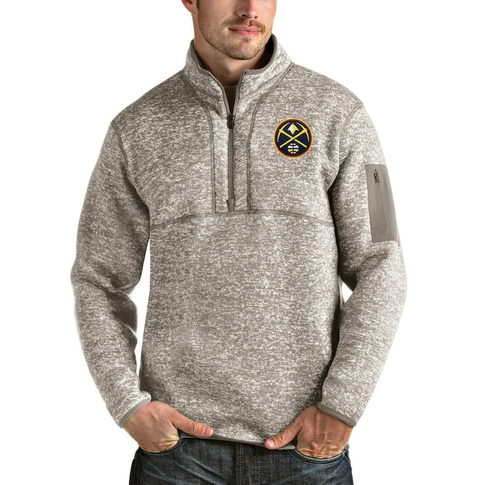 Natural Denver Nuggets Antigua Fortune Quarter-Zip Pullover Jacket sale | NBA