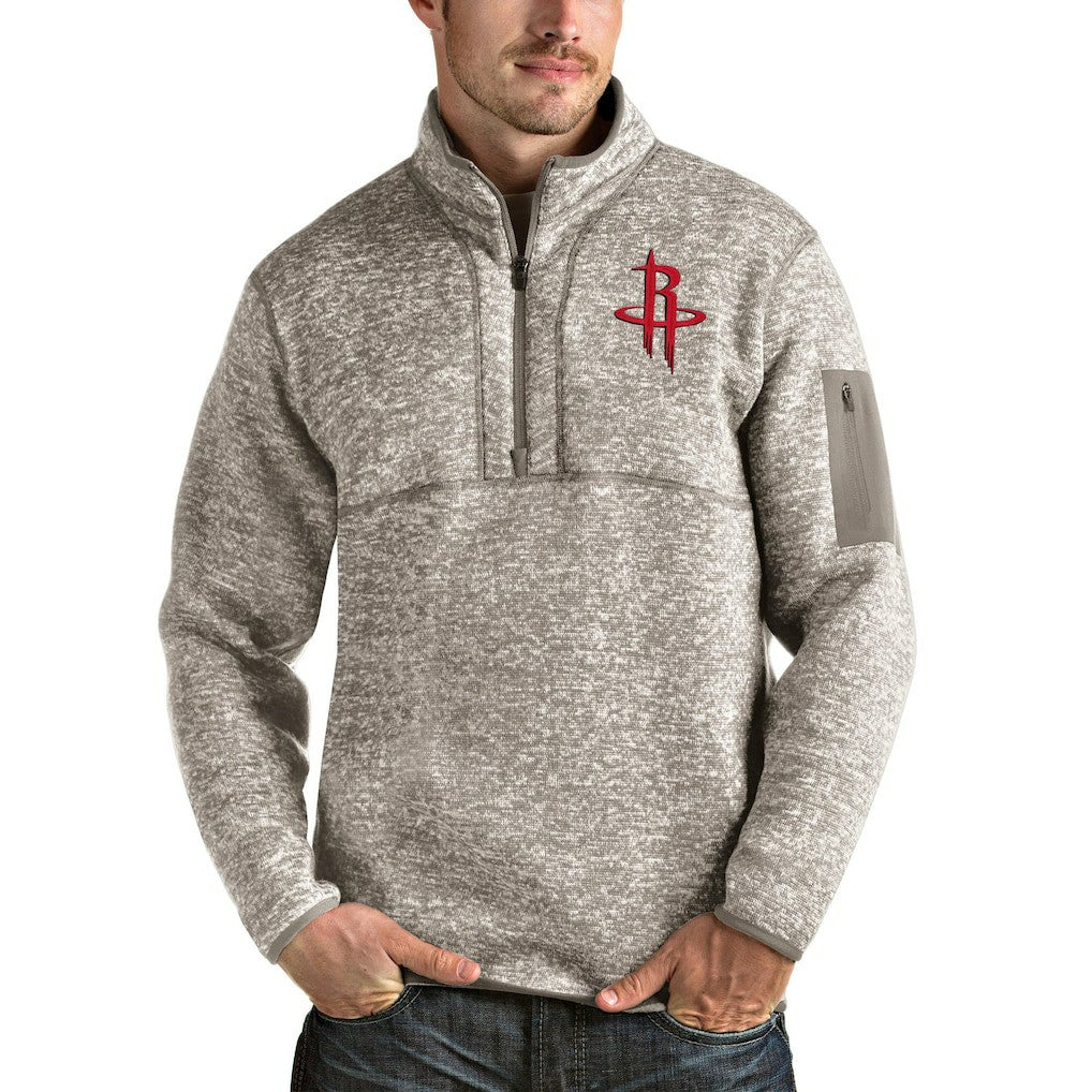 Natural Houston Rockets Antigua Fortune Quarter-Zip Pullover Jacket sale | NBA