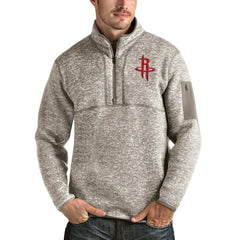 Natural Houston Rockets Antigua Fortune Quarter-Zip Pullover Jacket sale | NBA