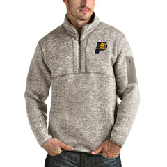 Natural Indiana Pacers Antigua Fortune Quarter-Zip Pullover Jacket | NBA