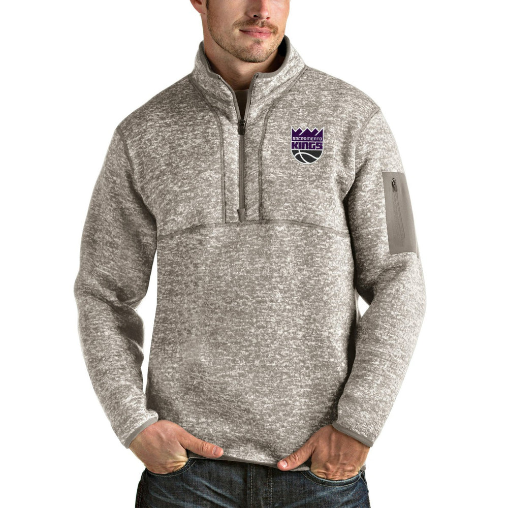 Natural Sacramento Kings Antigua Fortune Quarter-Zip Pullover Jacket | NBA