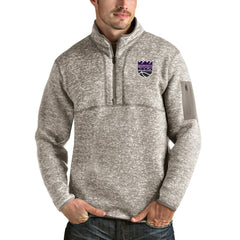 Natural Sacramento Kings Antigua Fortune Quarter-Zip Pullover Jacket | NBA