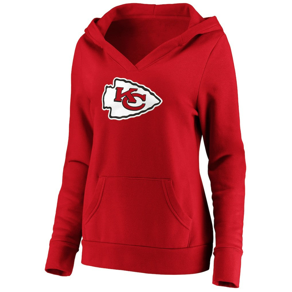 Kansas City Chiefs Women's Primary Team Logo V-Neck Pullover Hoodie | NFL Sale